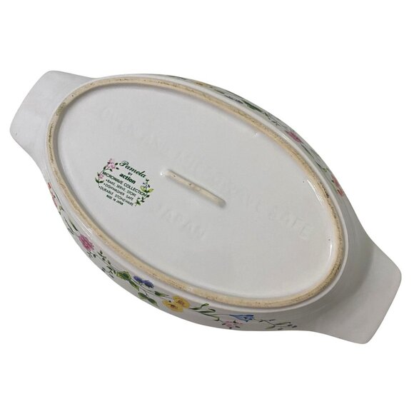 Vintage Pamela by Action Oval Baking Dish Floral Print Made in Japan Cook Bake - Picture 7 of 8